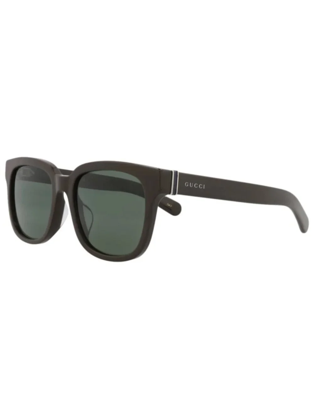 New Gucci Women's Sunglasses Square Rectangle Recycled Acetate Frame Brown Brown